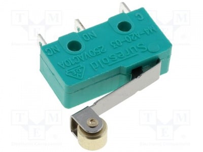 Ключ микрета с лост WLK-4MINI Микропревключвател; с лост (с ролка) SPDT 5A/250VAC ON-(ON)
